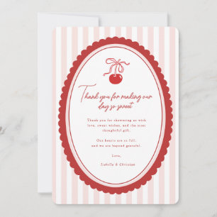 Cherry on Top Coquette Bow Thank You Card
