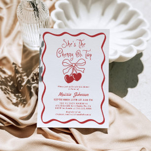 Cherry On Top Coquette Bridal Shower Invitation