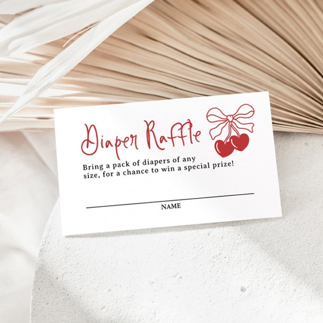 Cherry On Top Coquette Diaper Raffle Enclosure Card (Creator Uploaded)