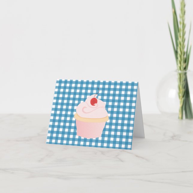 Cherry on Top Cupcake Thank You Card (Front)