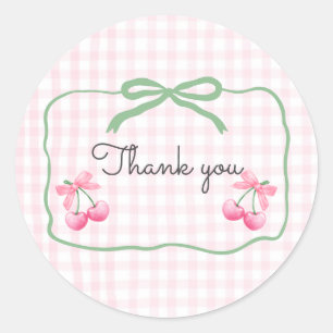 Cherry On Top First Birthday Round Sticker