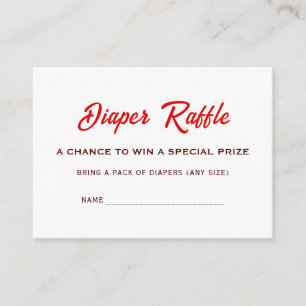Cherry On Top Girl Baby Shower Diaper Raffle Name Enclosure Card