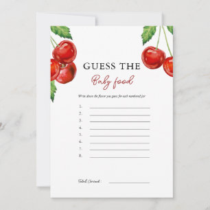 Cherry on top Guess The Baby Food Game Card