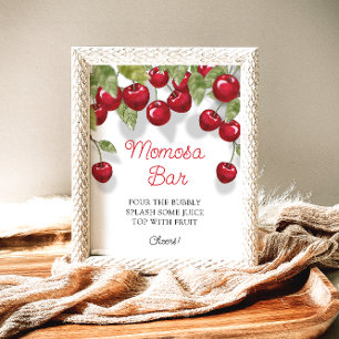 Cherry On Top Momosa Bar Baby Shower Poster