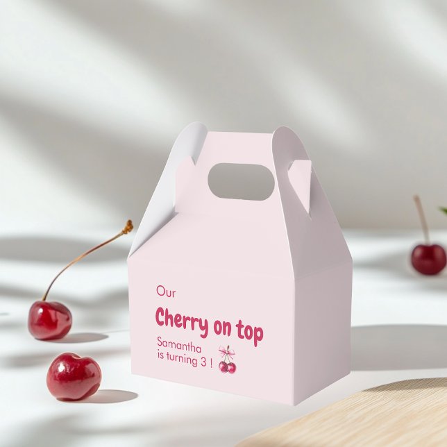 Cherry on Top Pink Birthday Favour Box (Creator Uploaded)