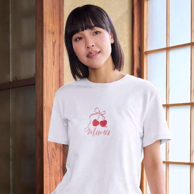 Cherry on Top Pink Bow Baby shower Parent T-shirt (Creator Uploaded)