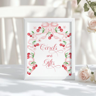 Cherry on top pink Bow Cards and gifts Poster