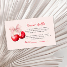 Cherry on Top Pink Bow Diaper Raffle