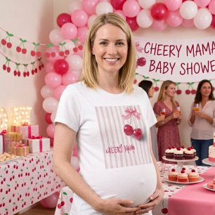 Cherry on Top Pink Bow Mummy to Be T-Shirt