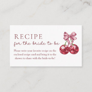 Cherry On Top Recipe for the Bride to be Enclosure Card
