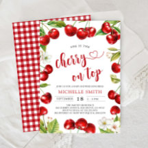 Cherry On Top Red Cherry Baby Shower