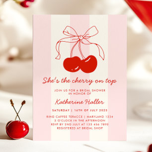Cherry on Top Retro Bridal Shower Invitation