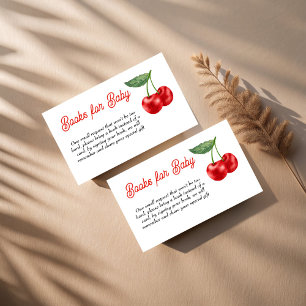 Cherry on top ribbon baby shower book request enclosure card