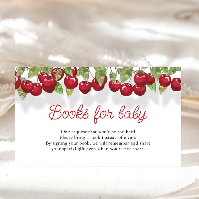 Cherry On Top Summer Baby Shower Book Request Enclosure Card (Creator Uploaded)