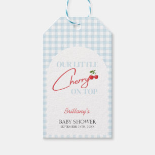 Cherry on Top Tartan Plaid Baby Shower  Gift Tags