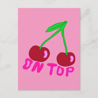 Cherry On Top, Vibrant Colourful Design Postcard