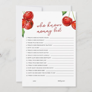 Cherry on top Who Knows Mommy Best Baby Shower Holiday Card