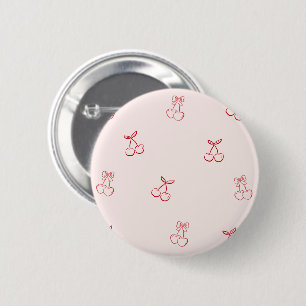 Cherry Outline Minimalism 6 Cm Round Badge