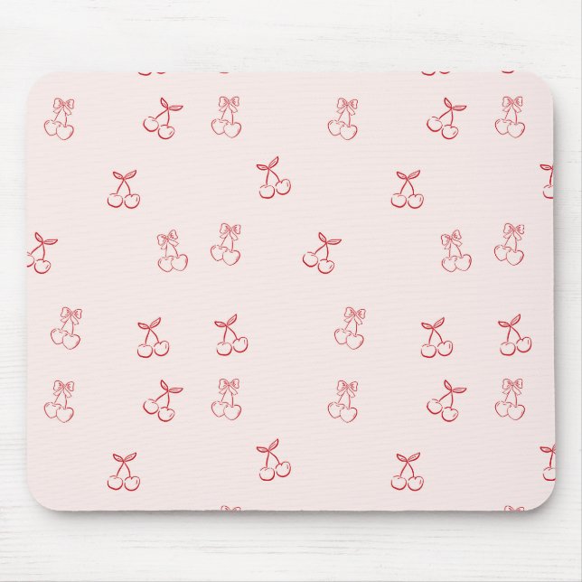 Cherry Outline Minimalism Mouse Mat (Front)