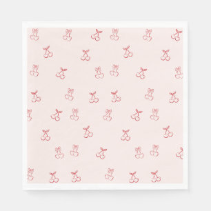 Cherry Outline Minimalism Napkin