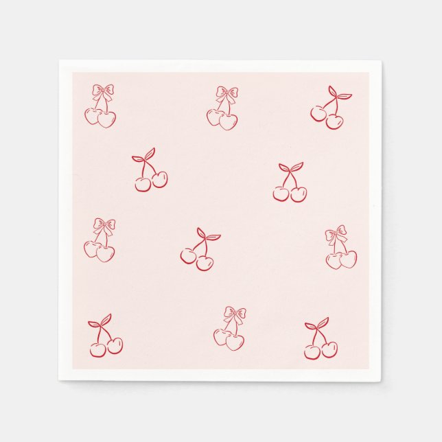 Cherry Outline Minimalism Napkin (Front)