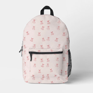Cherry Outline Minimalism Printed Backpack
