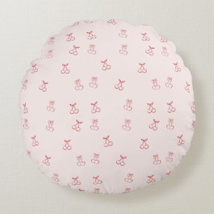 Cherry Outline Minimalism Round Cushion