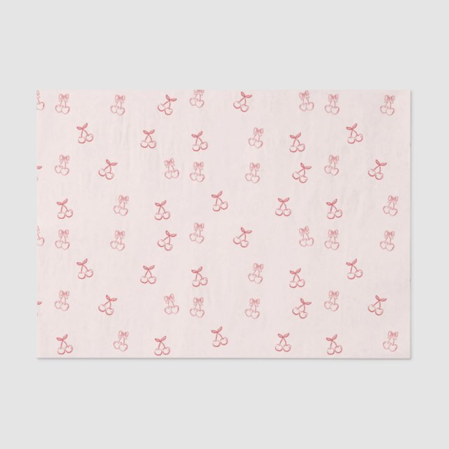 Cherry Outline Minimalism Tissue Paper (Front)