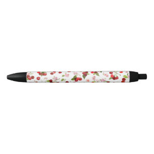 Cherry Pattern 1 Black Ink Pen