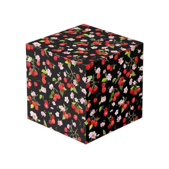 Cherry Pattern 1 Cube (Front Angled)