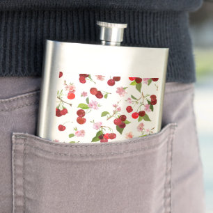 Cherry Pattern 1 Hip Flask