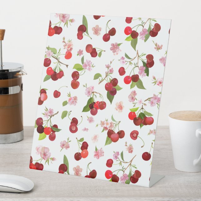 Cherry Pattern 1 Pedestal Sign (In SItu)