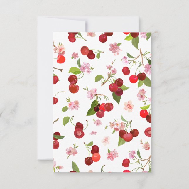 Cherry Pattern 1 Thank You Card (Front)