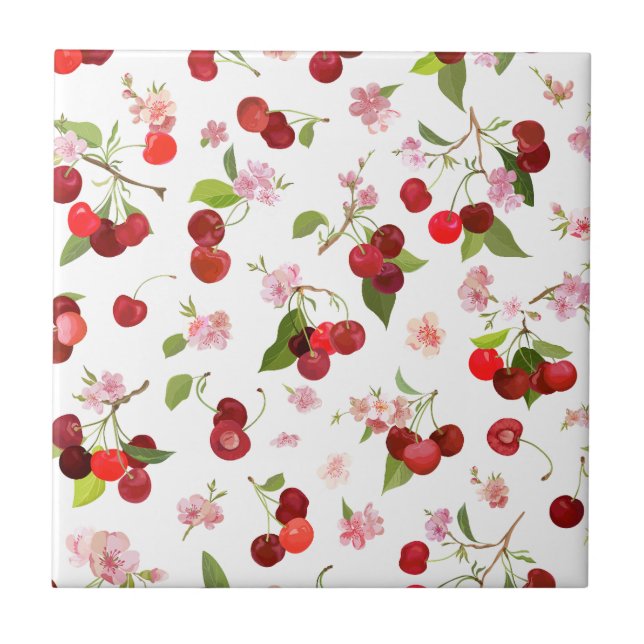 Cherry Pattern 1 Tile (Front)