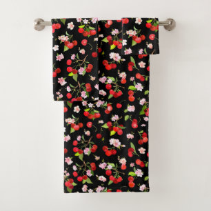 Cherry Pattern 2 Bath Towel Set