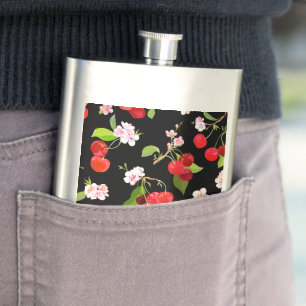 Cherry Pattern 2 Hip Flask