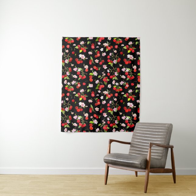 Cherry Pattern 2 Tapestry (In Situ)