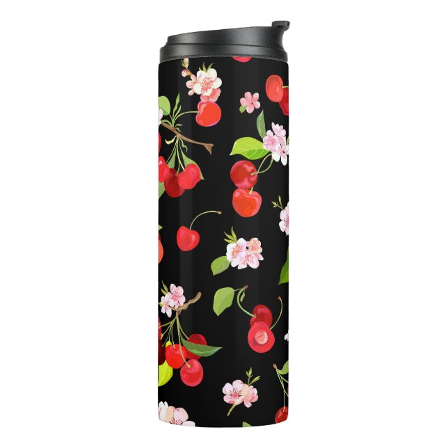 Cherry Pattern 2 Thermal Tumbler (Rotated Left)