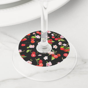Cherry Pattern 2 Wine Glass Tag