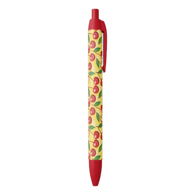 Cherry pattern black ink pen (Bottom (Vertical))
