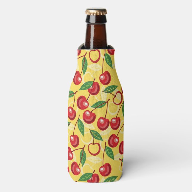 Cherry pattern bottle cooler (Bottle Front)