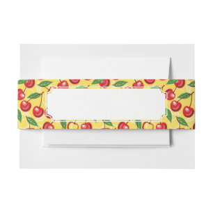 Cherry pattern invitation belly band