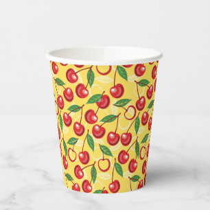 Cherry pattern paper cups