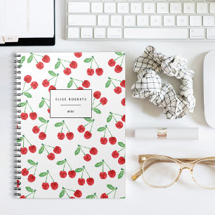 Cherry Pattern Personalised Notebook