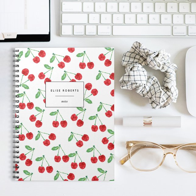 Cherry Pattern Personalised Notebook (Creator Uploaded)