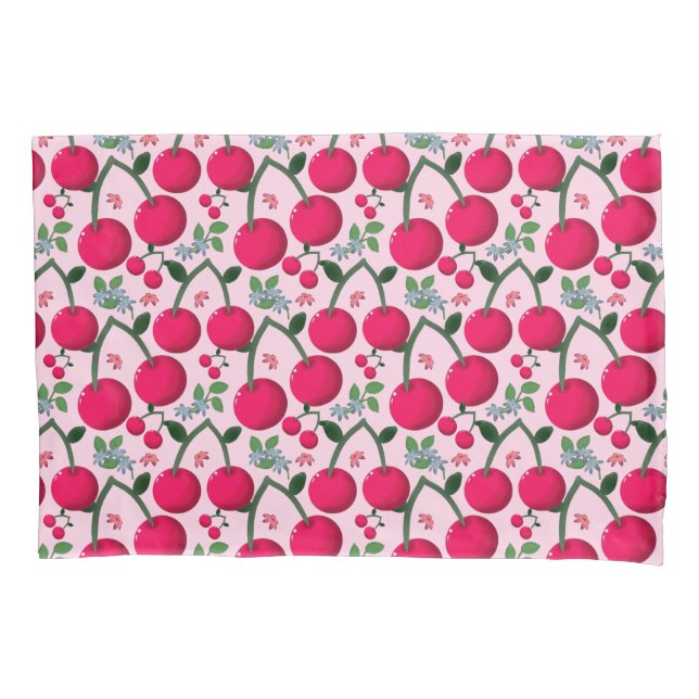 Cherry pattern  pillowcase (Front)