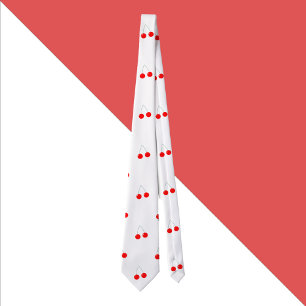 Cherry Pattern Red Fruit Tie