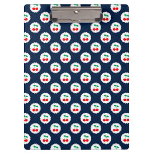 Cherry Pattern – Retro Fruit Gift & Decor Clipboard