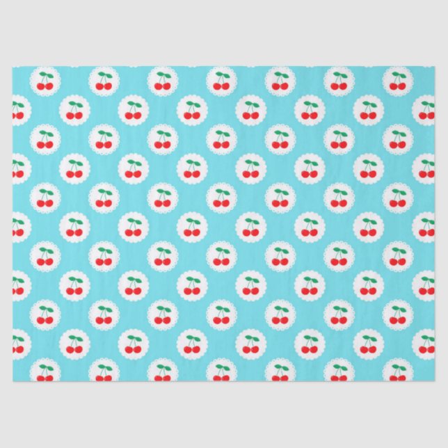 Cherry Pattern – Retro Fruit Gift & Decor Tissue Paper (Front)