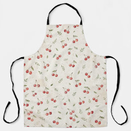 Cherry Pattern Vintage Botanical Apron